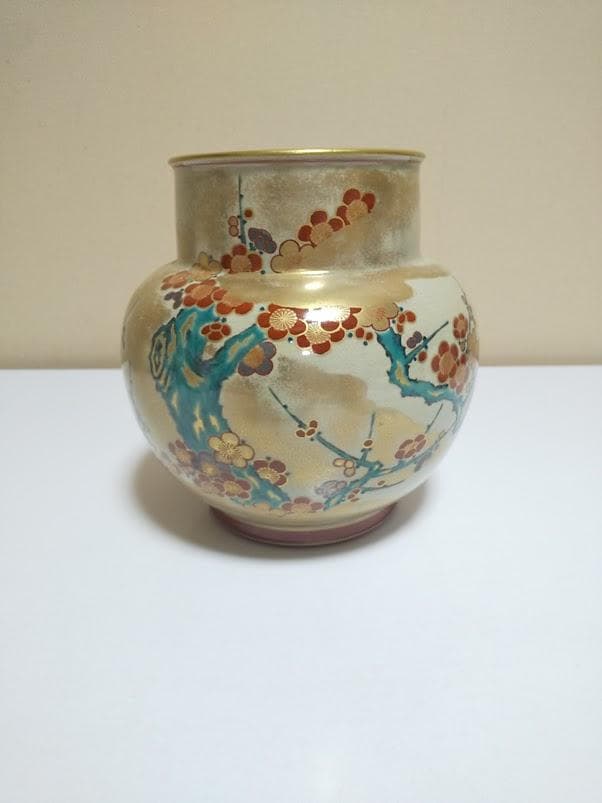 光仙窯　三代利岡光仙作　九谷焼　花器