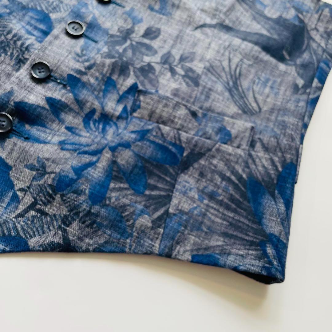 ジャンネット ベスト メンズ ジレ 花柄 総柄 シングル46 イタリア製