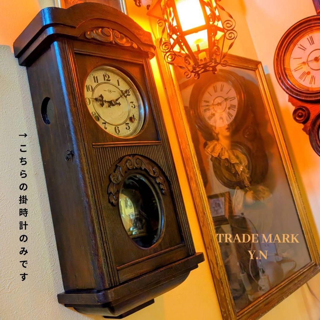 古時計　アンティーク掛時計　宮型掛時計　振り子時計
