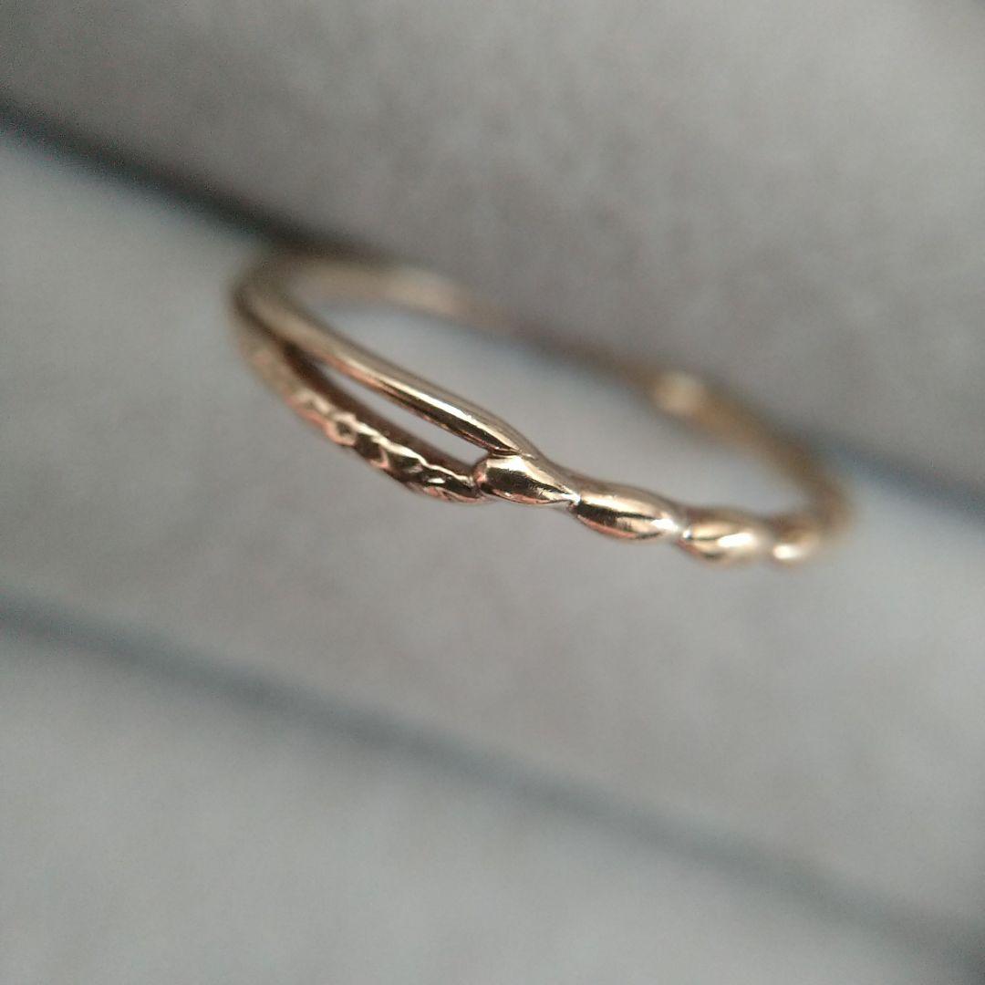 【美品】ageteアガット K5 リング 9号 シンプルリング 箱付き