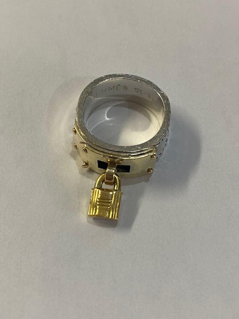 HERMÈS ロック付きリング サイズ51 SV925