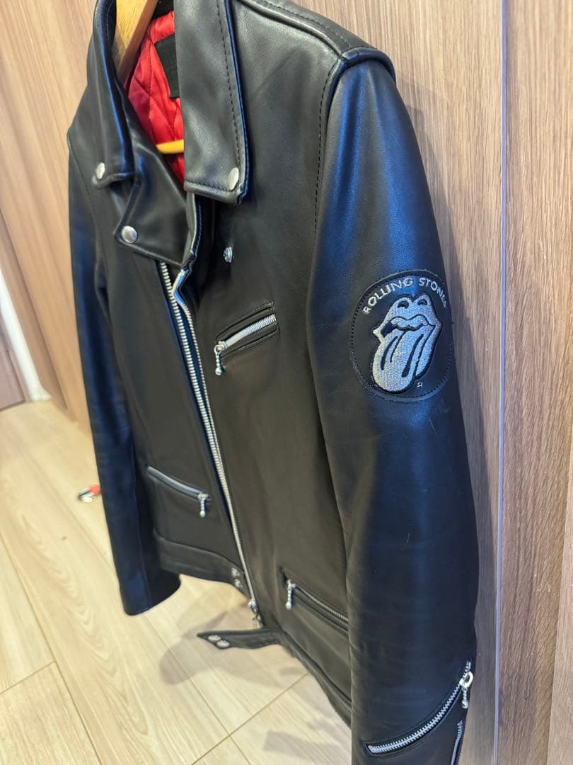 カウレザー　牛革　レザーライダース　ローリングストーンズコラボ　ヴィンテージ