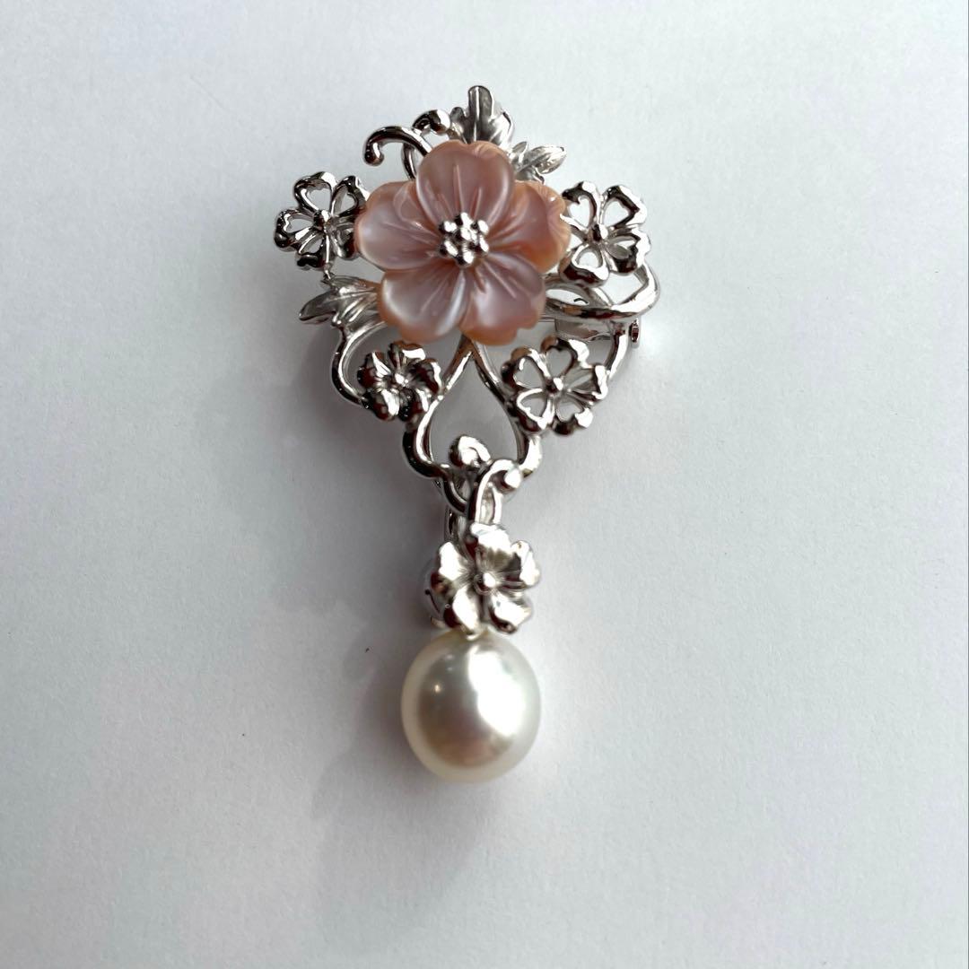 ギンザ・タナカ ブローチ 白蝶真珠 入学式 卒業式 検索用-あこや真珠-ミキモト