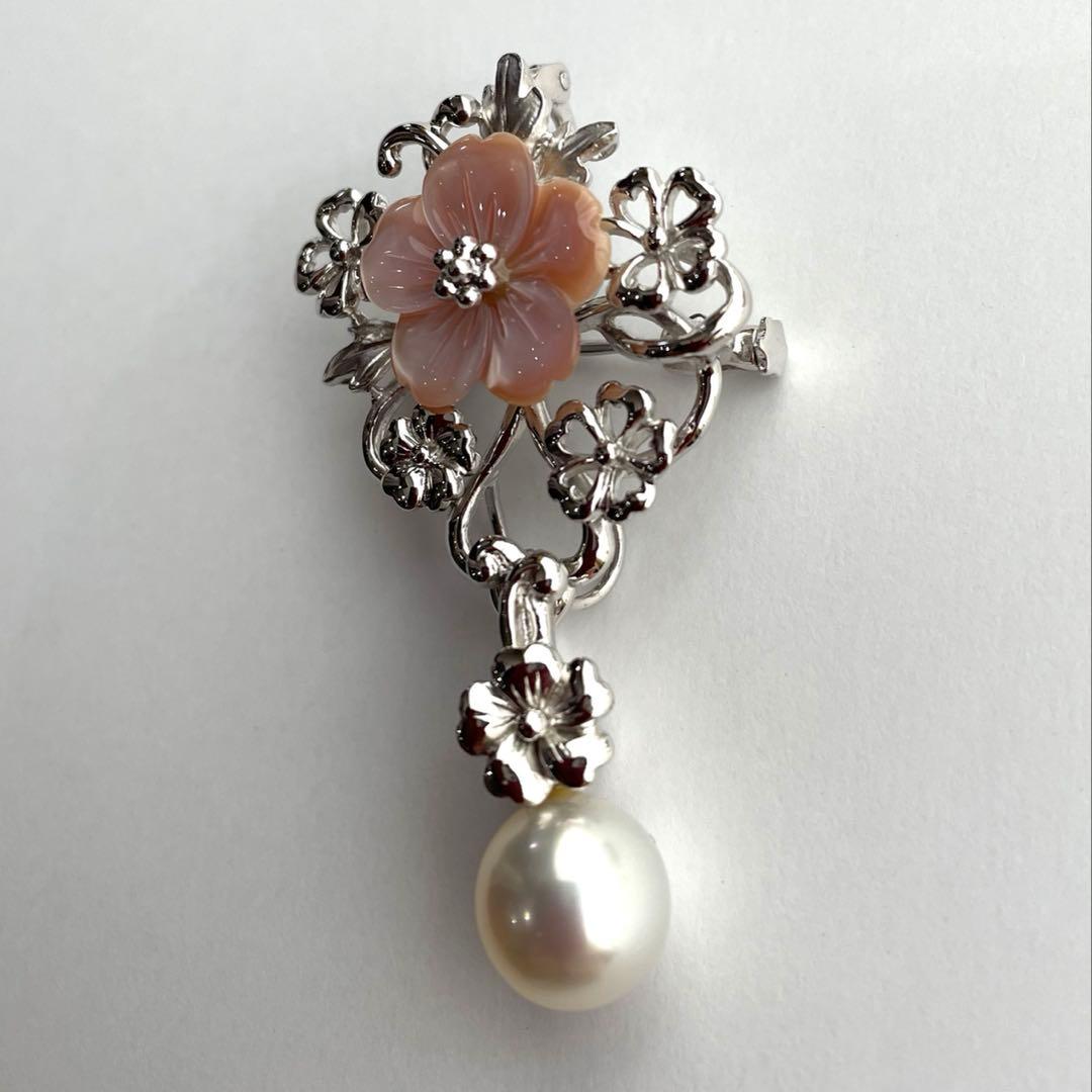 ギンザ・タナカ ブローチ 白蝶真珠 入学式 卒業式 検索用-あこや真珠-ミキモト