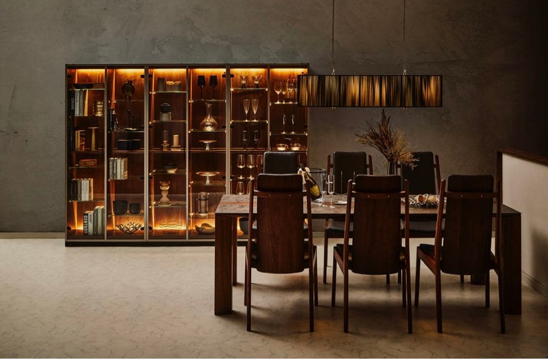 【Yu】高級セラミックテーブル モダン ウォールナット１６５㎝