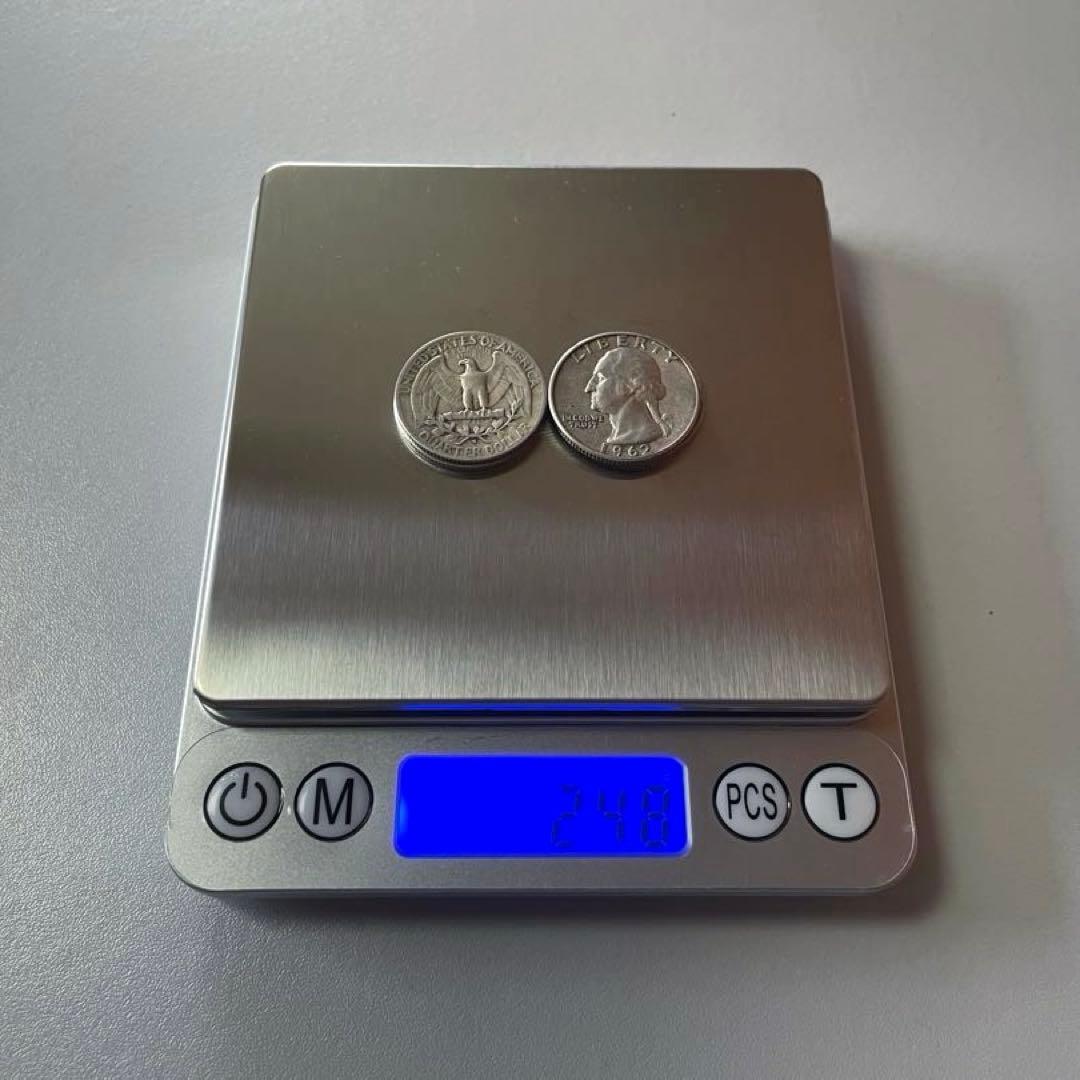 1964年以前のみ 銀製 ワシントンクォーターダラー 25セント硬貨 4枚