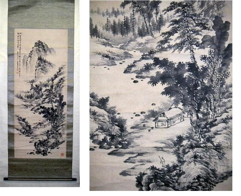 ♥掛軸　成木 星洲 　山水画　掛け軸　骨董品