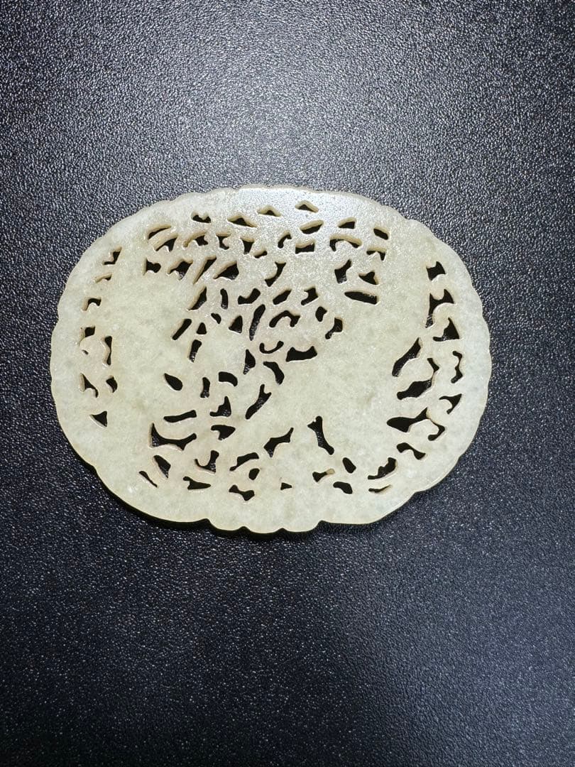 清時代　仙鶴の舞和田玉 細密雕刻 極細工 掛件 和田玉彫り 美品 中国古美術