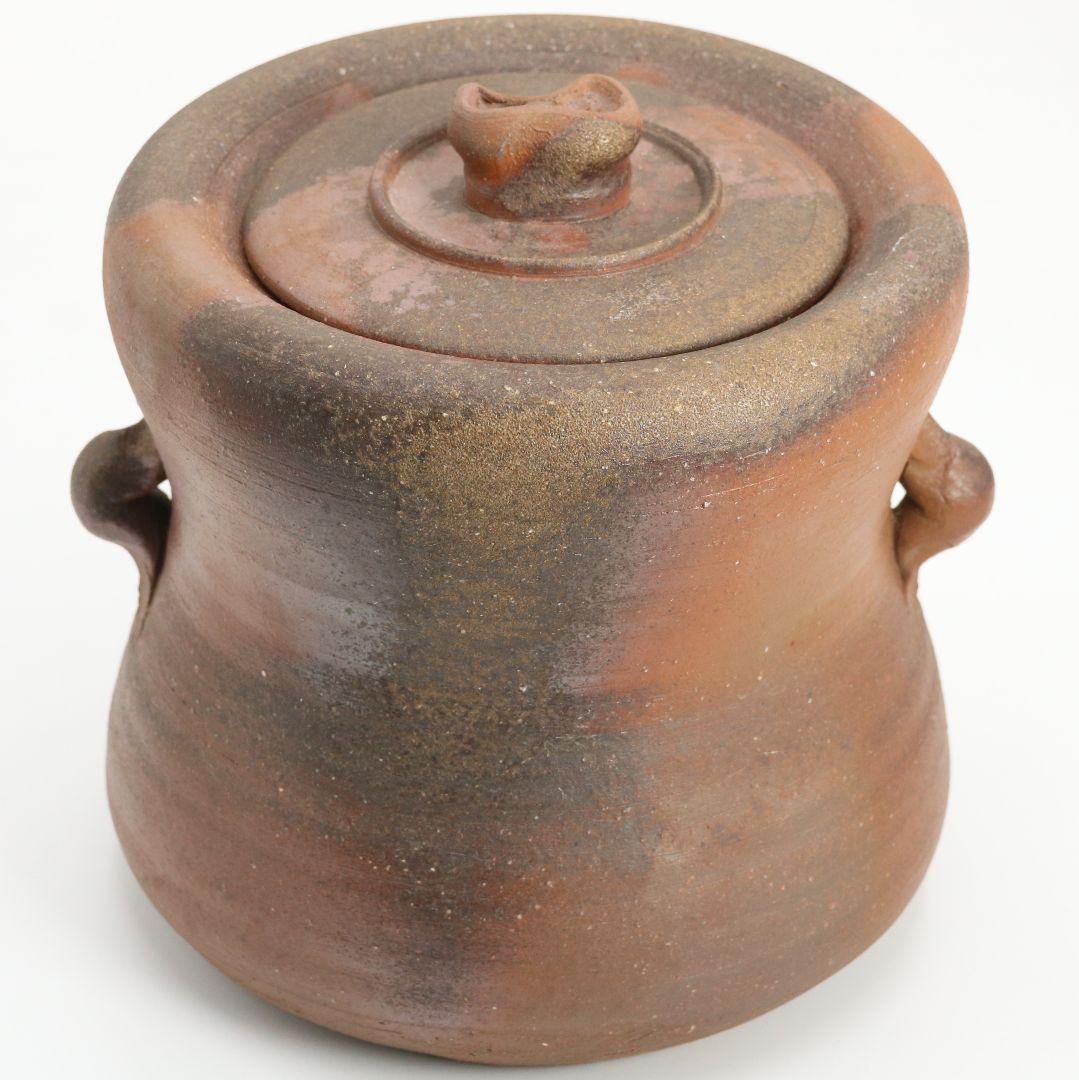 小西陶古作 備前焼 耳付水差 堀内宗完(兼中斎)書付 共箱 茶道具　V883