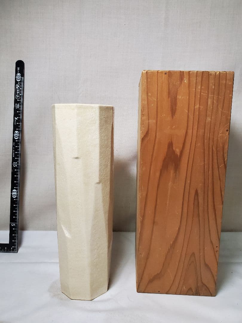 保管品　鈴木青々　彩壷文花瓶　高さ約24㎝　共木箱入　現状で