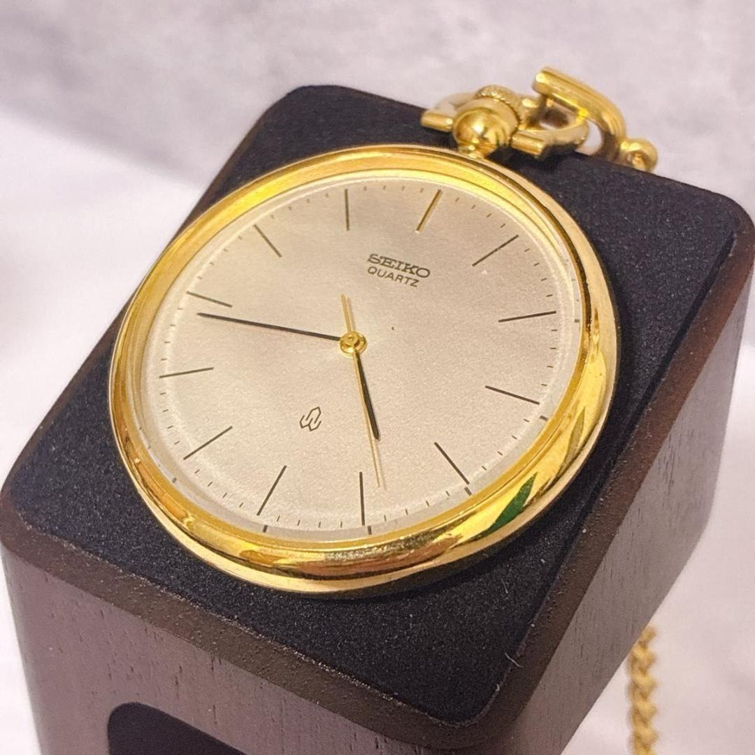 希少 SEIKO セイコー シャリオ 懐中時計 3針 クオーツ ヴィンテージ