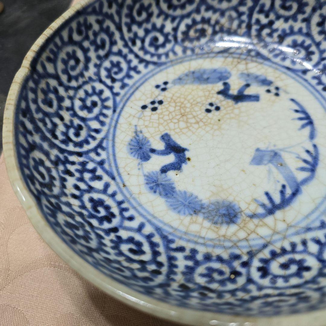 レアサイズ古伊万里 染付 江戸中期から後期渦福銘