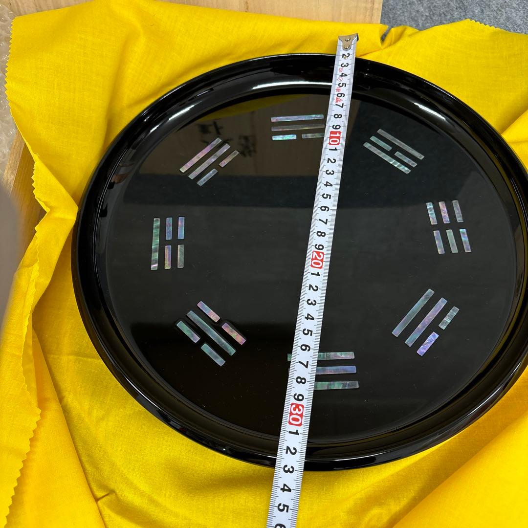 新品、未使用　茶道具 点前盆木製 輪島塗 貝入 八卦盆 はっけぼん 裏千