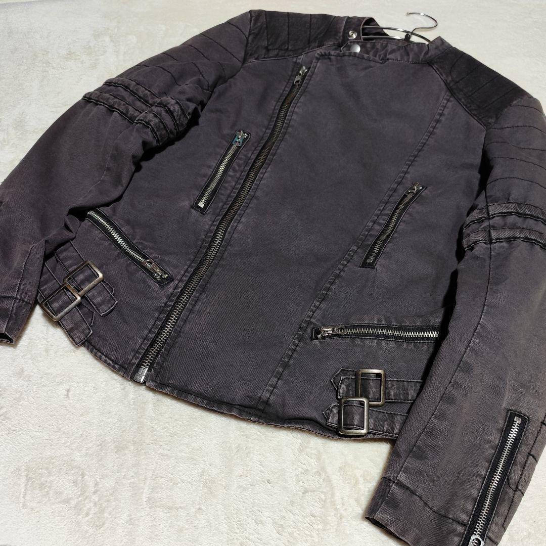 希少【 ラルフローレン 】✦ シングル ライダース ジャケット コットン Ｍ相当