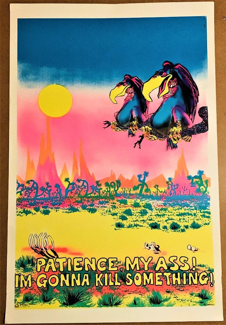 Roach デザイン 70’s コレクティブル ブラックライト ポスター