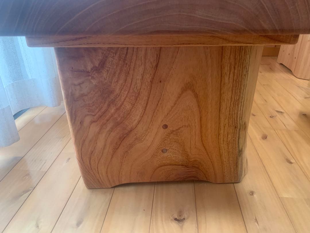 夏セール✨送料込②重厚リビング&ローテーブル(栴檀一枚板天板)＊貫補強