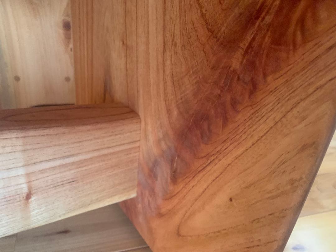 夏セール✨送料込②重厚リビング&ローテーブル(栴檀一枚板天板)＊貫補強