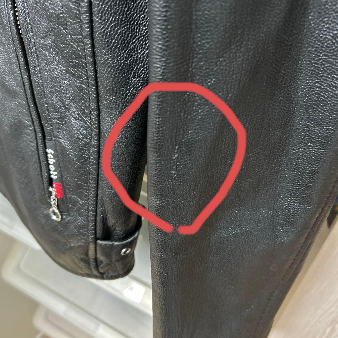 Schott ブラック シングルライダースジャケット M