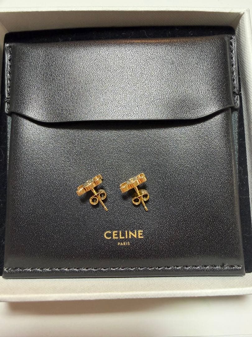 【美品・ケース、袋付き】CELINE トリフオンフスタッドピアス