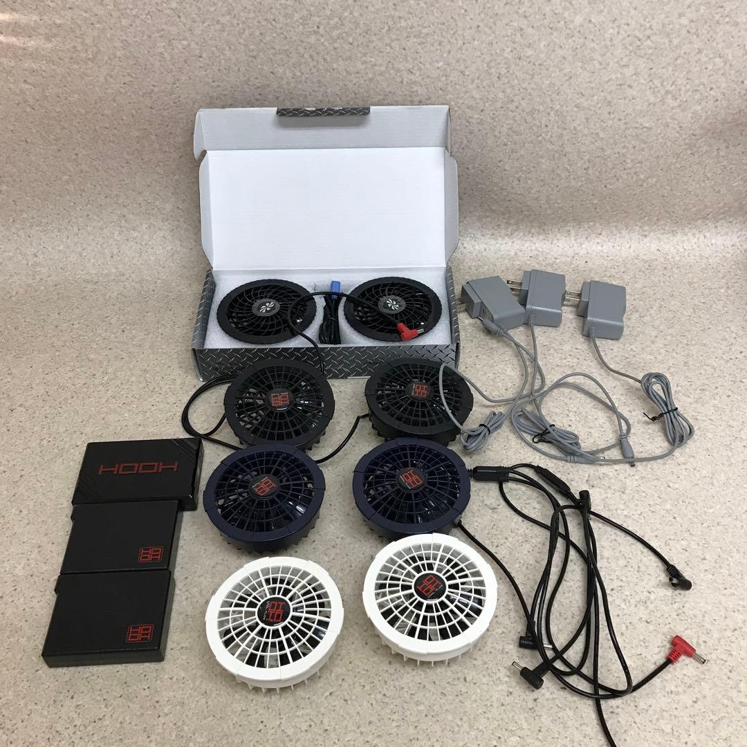 107 動作品 空調服用 ファン 4個セット バッテリー3個