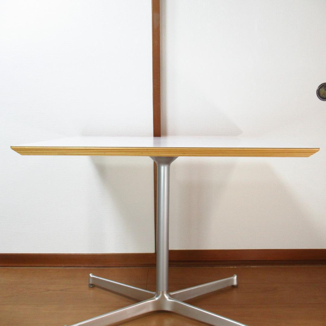 D&DEPARTMENT カフェテーブル ホワイト×シルバー サイドテーブル