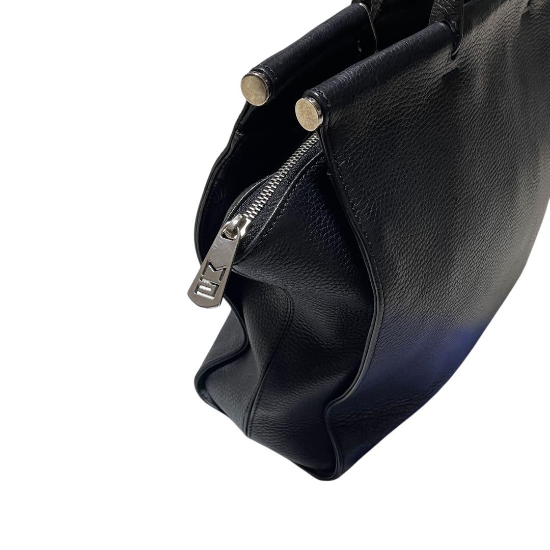 マウロゴヴェルナ A4 トートバッグ ハンドバッグ ブラック 本革 シボ革