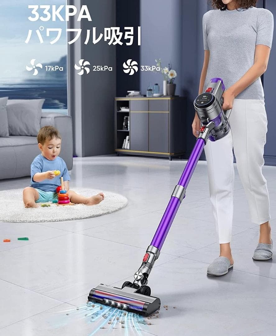 ❤吸引力33000Pa以上&400Wハイパワー❣ゴミを根こそぎ吸引♪❤掃除機