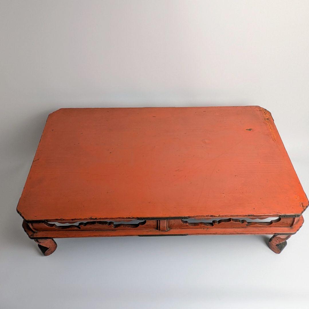 根来四足机　江戸時代　　春日卓　仏教美術　仏具　根来塗