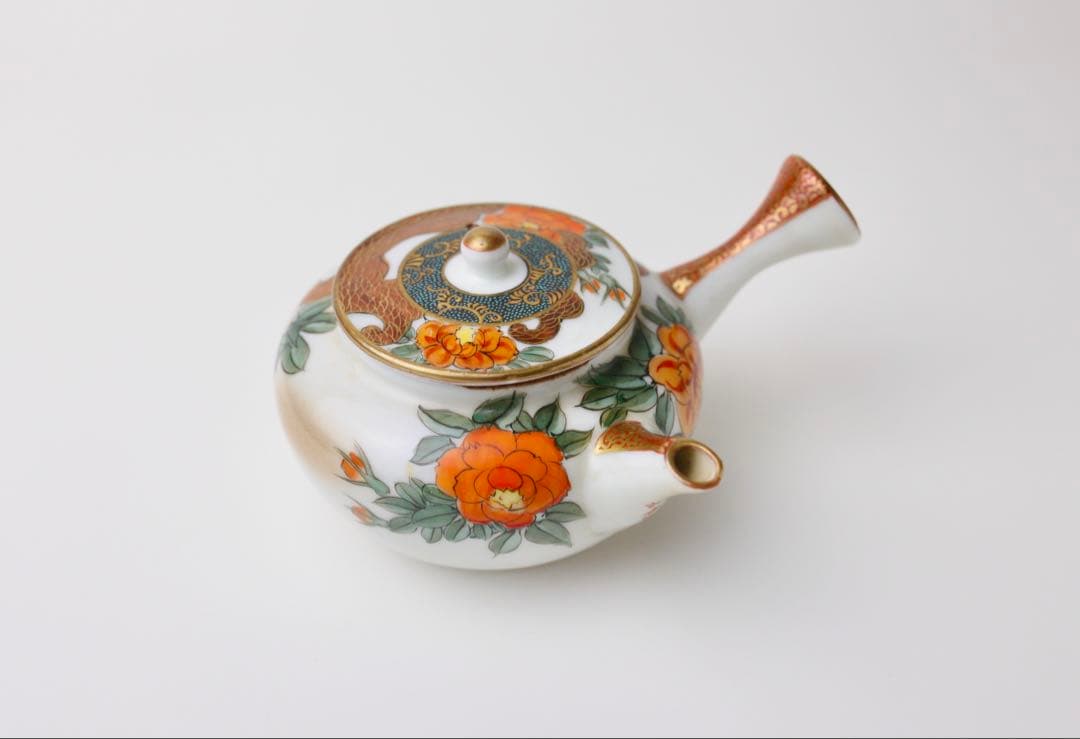 九谷焼　九谷谷口　 煎茶道具 急須 金彩 湯冷まし 茶器 茶道具 色絵 煎茶碗