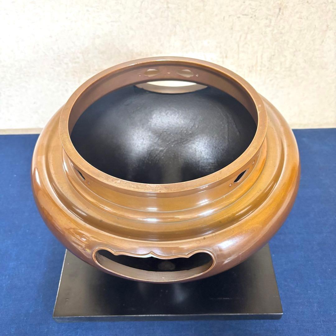 人間国宝敬典造 風炉 茶釜 電熱器 唐銅朝鮮風炉釜 野々田電熱器 敷板 茶道具