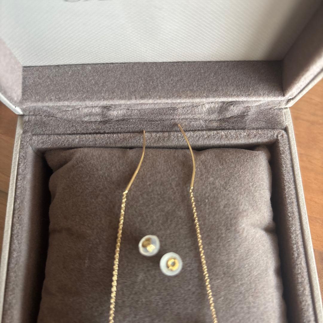 STARJEWELRY K18 刻印ありパール 星型チャーム付き　チェーンピアス