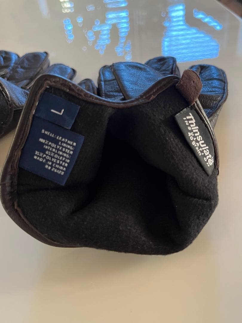 スプリング様　ラルフローレン　シープスキン(羊皮) 手袋　L ダークブラウン