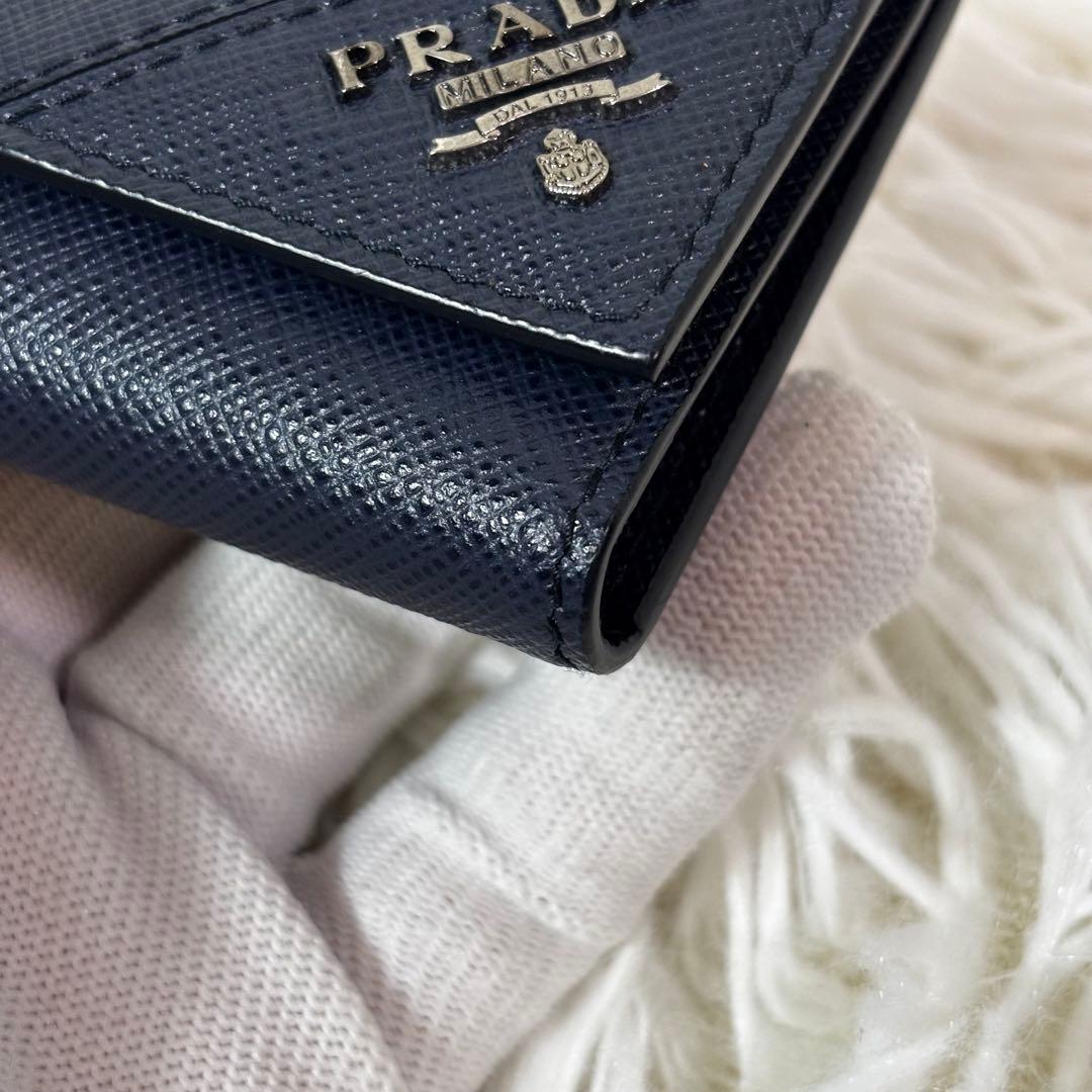ほぼ未使用✨ PRADA プラダ キーケース サフィアーノ ネイビー