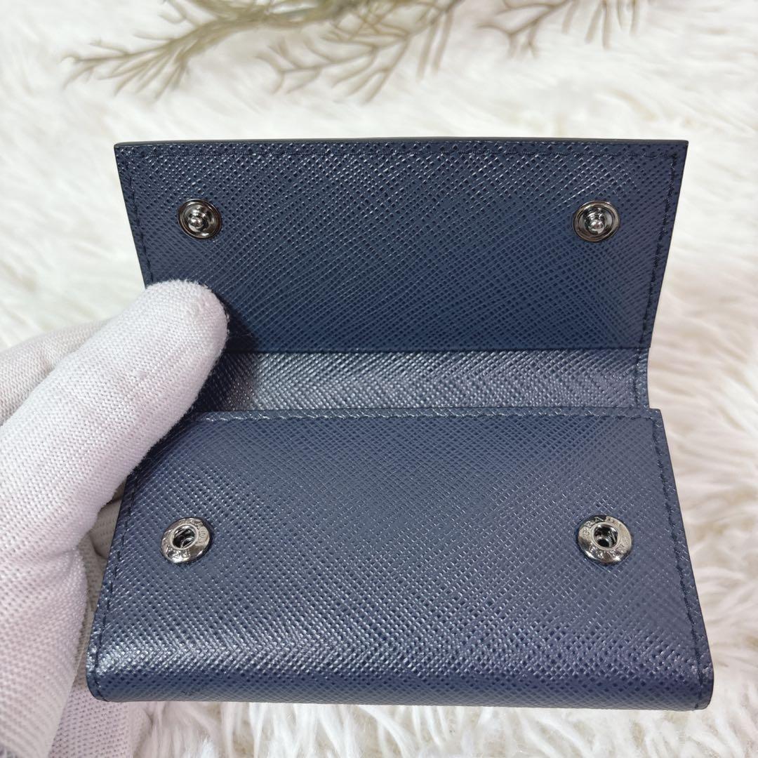 ほぼ未使用✨ PRADA プラダ キーケース サフィアーノ ネイビー