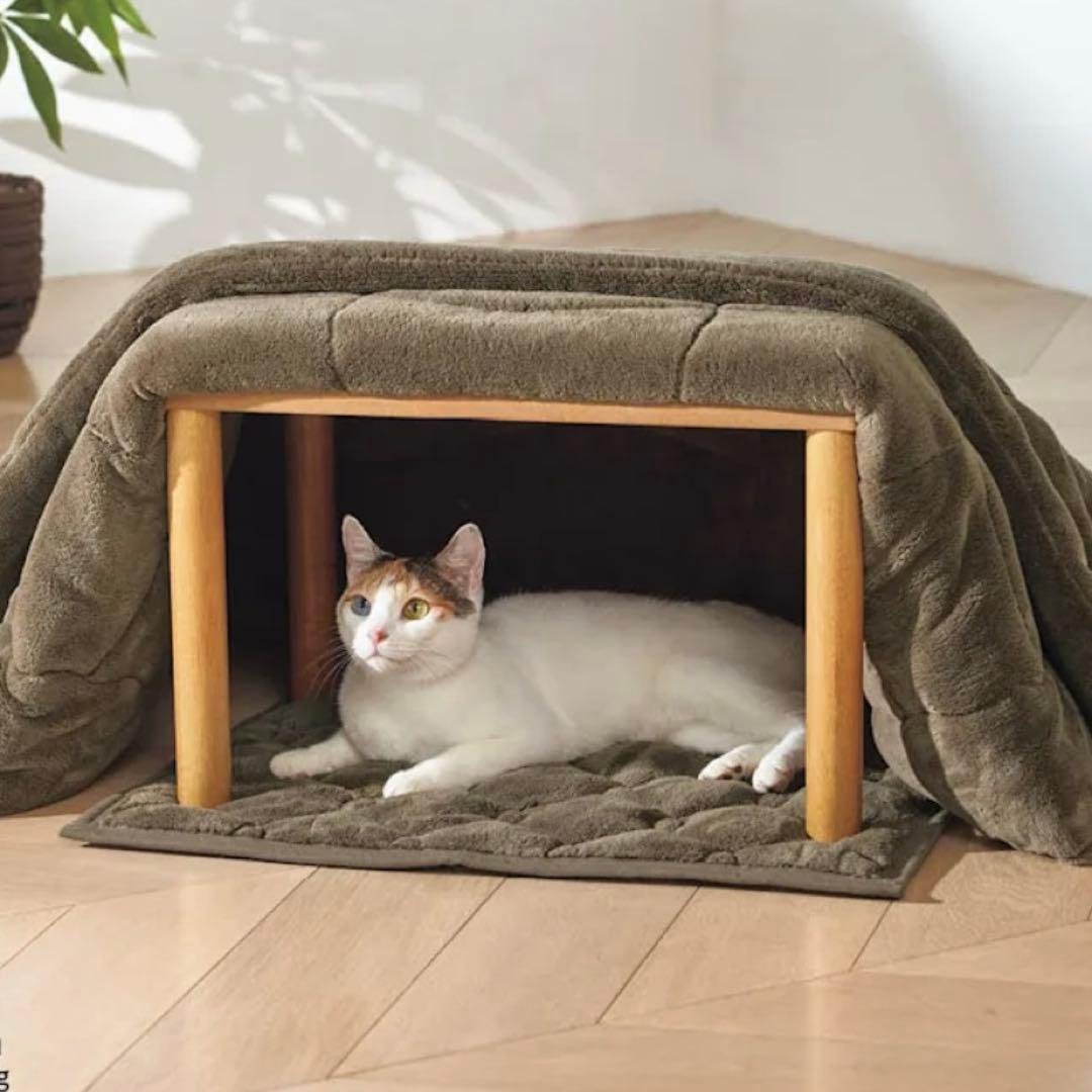 dinos ペット用こたつ ヒートループ素材 ブラウン 3点セット 電気不要