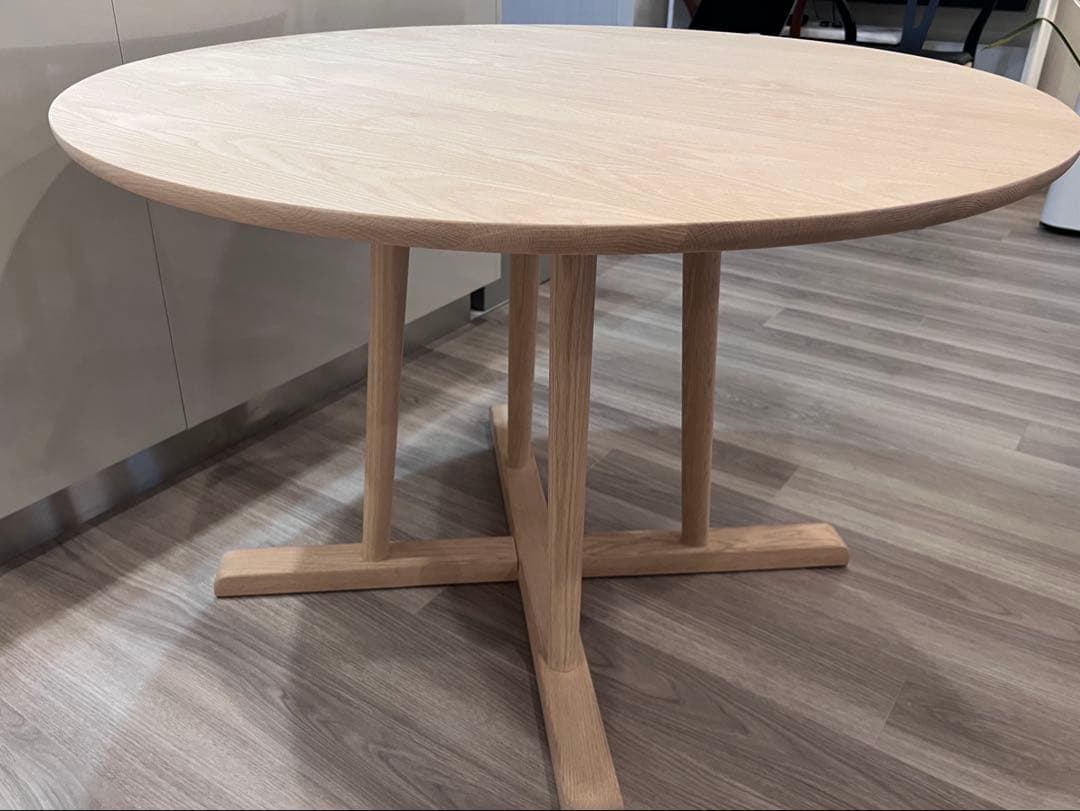 ACTUS THYMEタイム ダイニングテーブル ラウンド W1100 ミルク