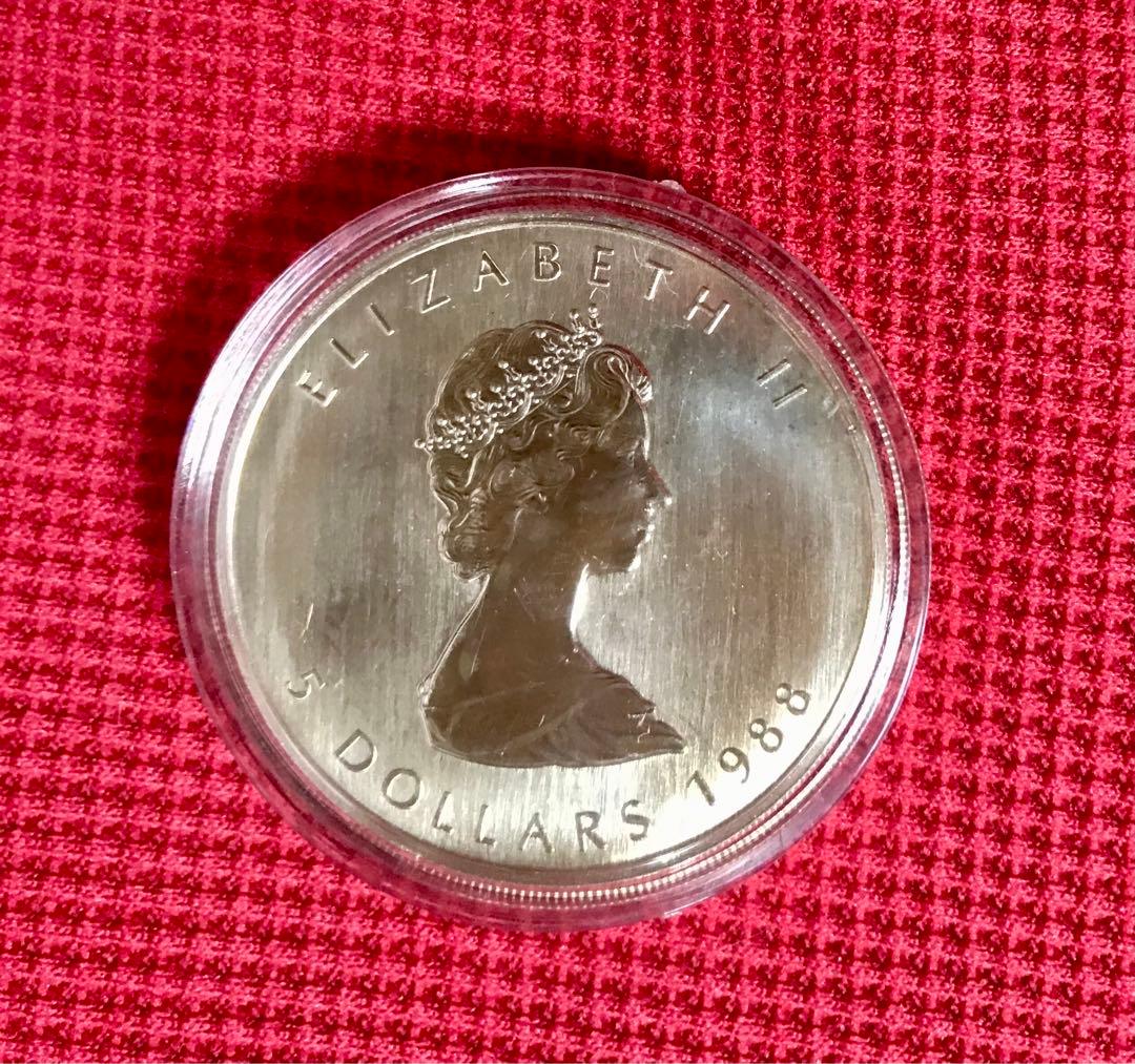 【希少！初年度発行】1988年　メイプルリーフ銀貨　1オンス　純銀
