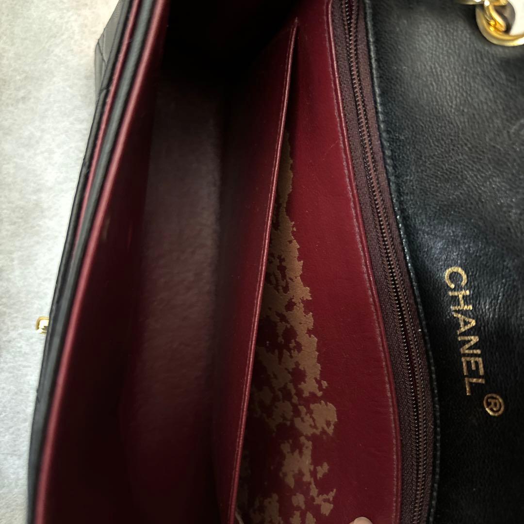 シャネル　マトラッセ　ラムスキン　ヴィンテージ　ブラック　黒　フラップバッグ