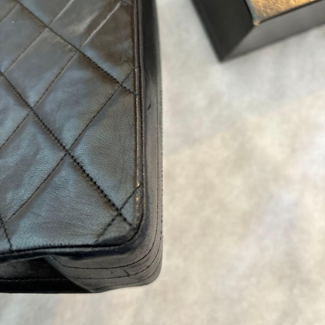 シャネル　マトラッセ　ラムスキン　ヴィンテージ　ブラック　黒　フラップバッグ