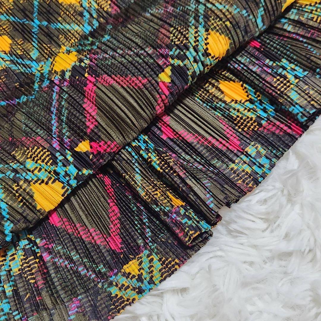 PLEATS PLEASE アーガイルフレアスカート 幾何学模様プリーツブリーズ