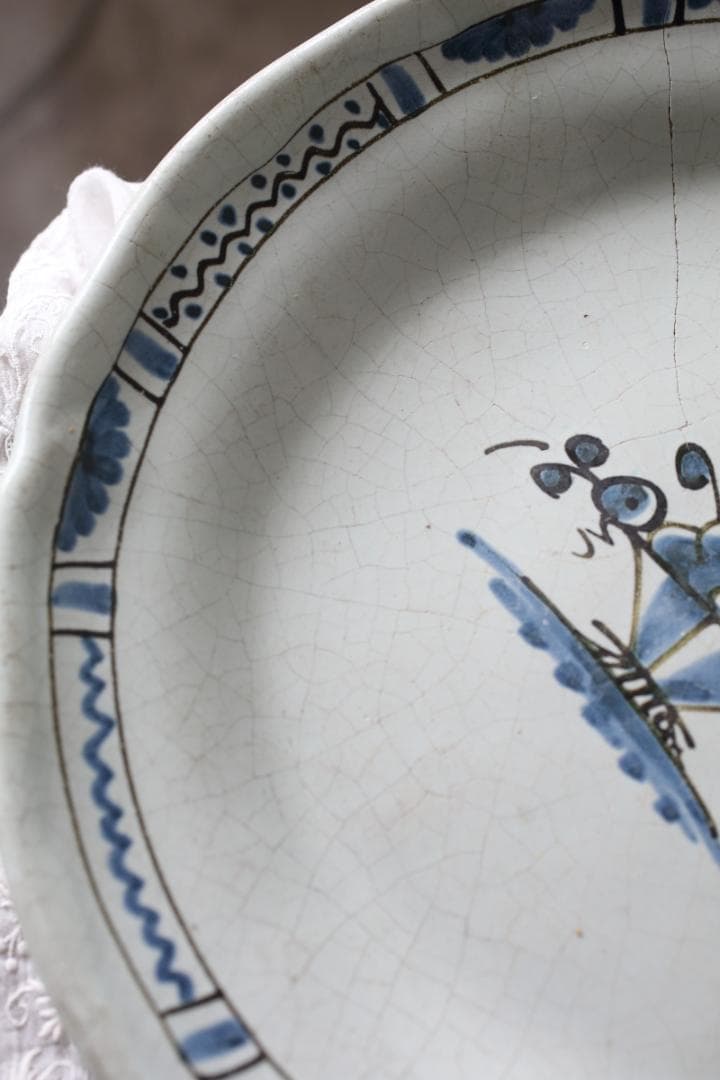 フランス　アンティーク　キュノワール　プレート　皿　ムスティエ