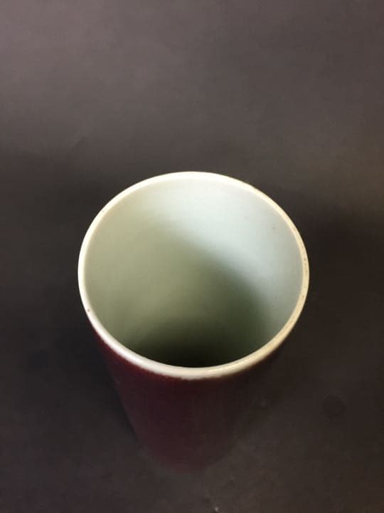 清時代 康熙期 辰砂 郎紅 花瓶 花生 茶道具 華道具