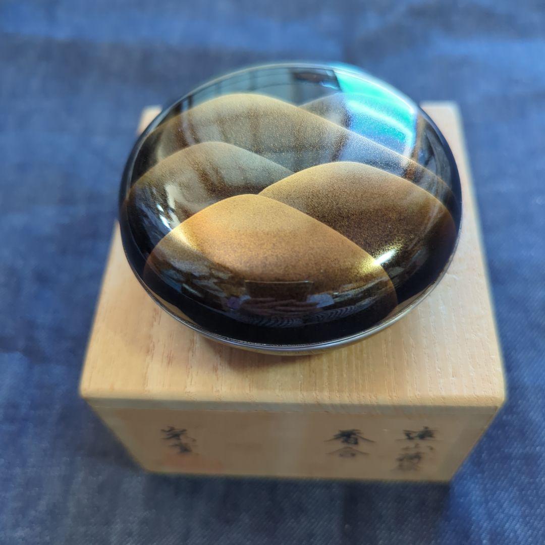 北浜宗貴 遠山蒔絵 波模様 漆塗り棗 木箱付き 新品