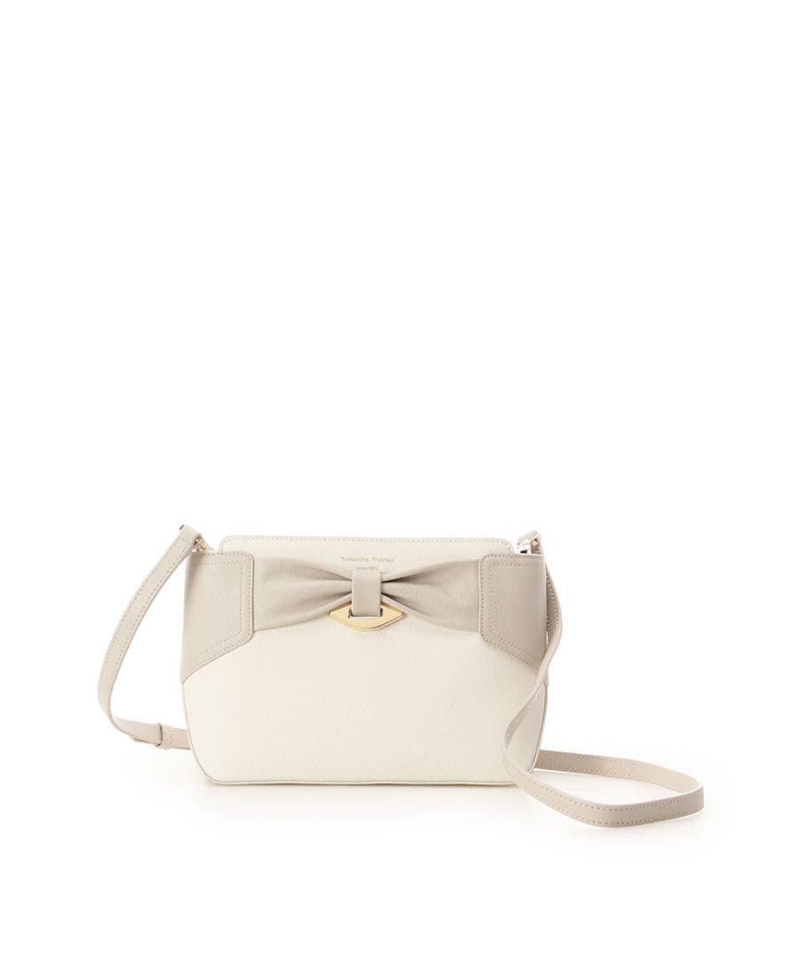 雪音　サマンサタバサ　バイカラーリボンモチーフ スプリットレザーショルダー