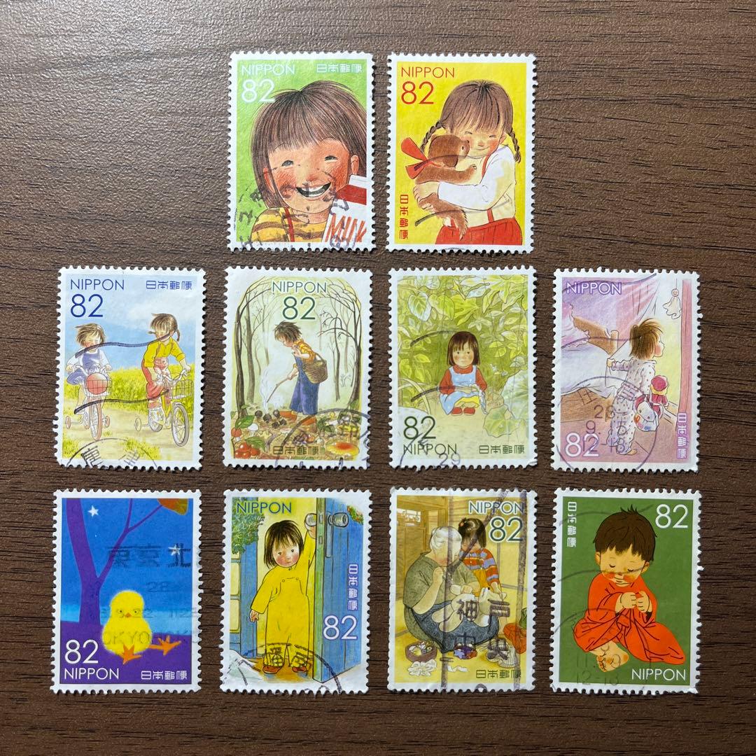 日本の古切手　林明子　10枚