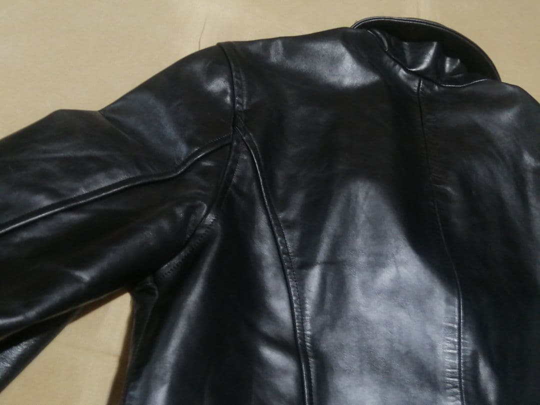 美品 SCHAFFEN Lサイズ 馬革 シングルライダース 襟付き