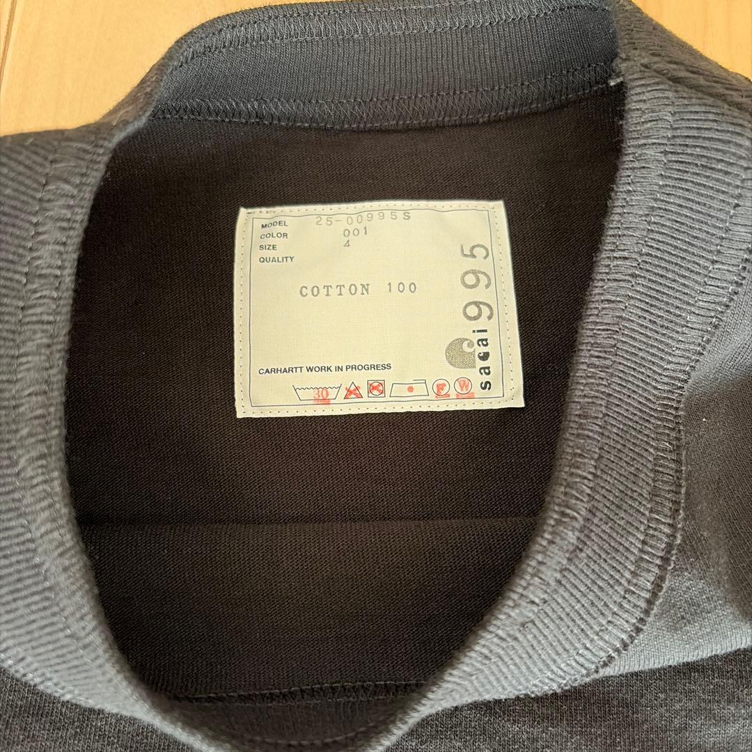 sacai Carhartt Cotton Jersey Tシャツ　ブラック