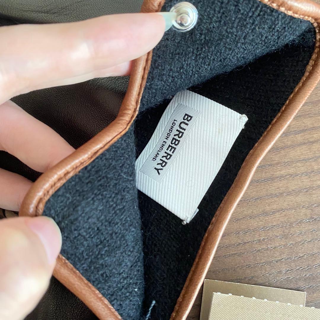 ラスト１【新品】Burberry バーバリー TBロゴ レザー 手袋 グローブ