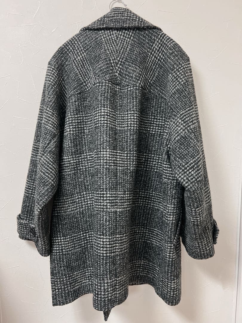 美品【24AW】Spick&Span Wスライバーチェックハーフコート 36