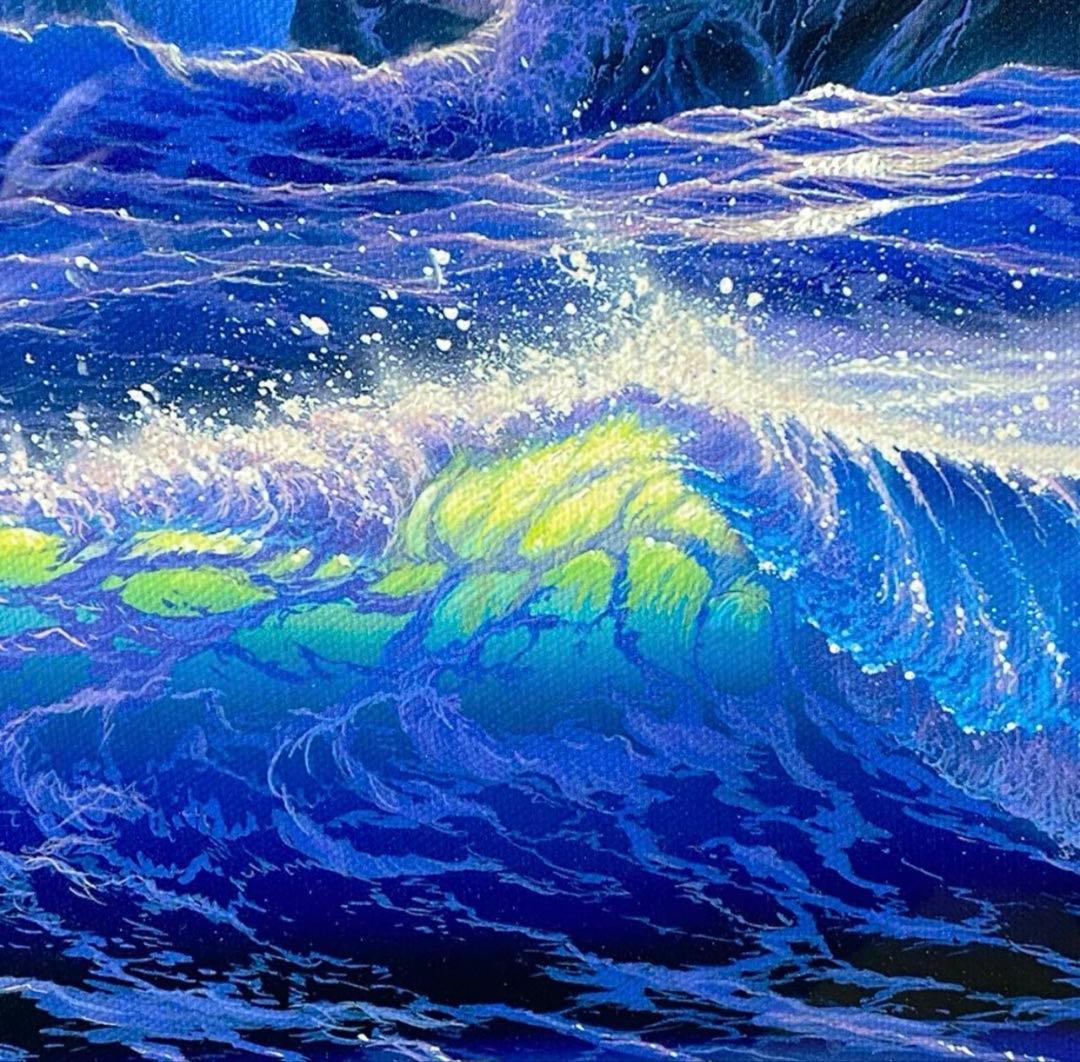 【美品版画】クリスチャン R ラッセン 『ムーンリット セレニティ』キャンバス